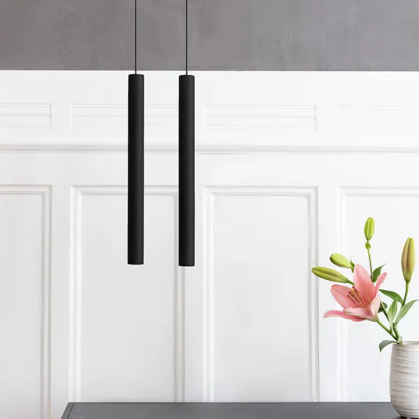 Chimes Tall Ceiling Lamp Black