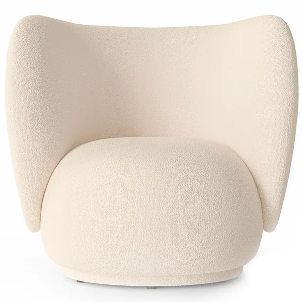 Rico Wool Bouclé Loungestol Off-white