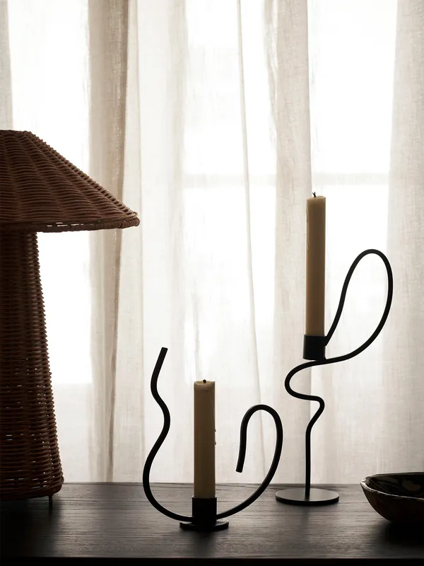 Valse Ljusstake Svart 28 cm