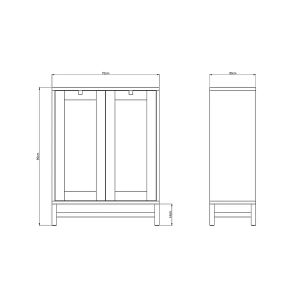 Falsterbo Cabinet Glass Doors 90 cm White Lacquer