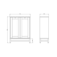 Falsterbo Cabinet Glass Doors 90 cm White Lacquer
