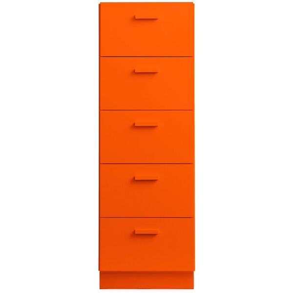 Relief Kommode Høj med Fodstykke Orange