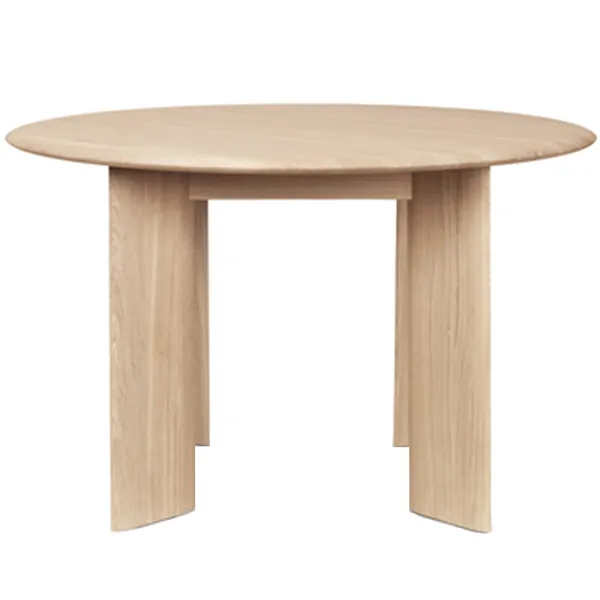 Bevel Bord Ø117 cm White Oiled Beech