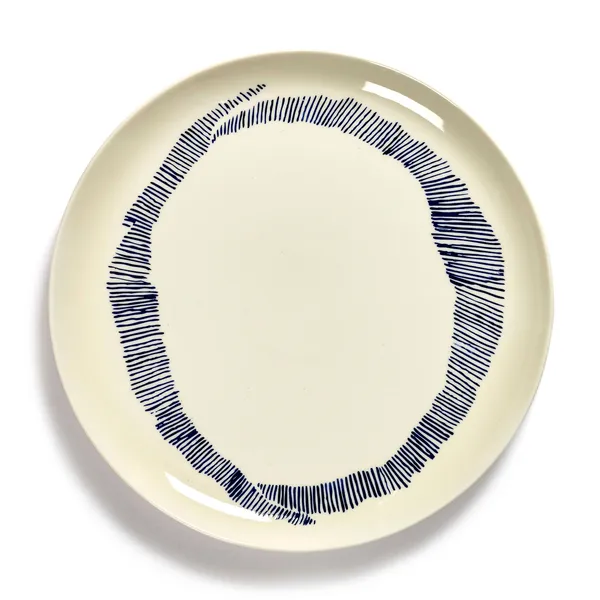 Feast Plate 265 cm White / Blue Striped