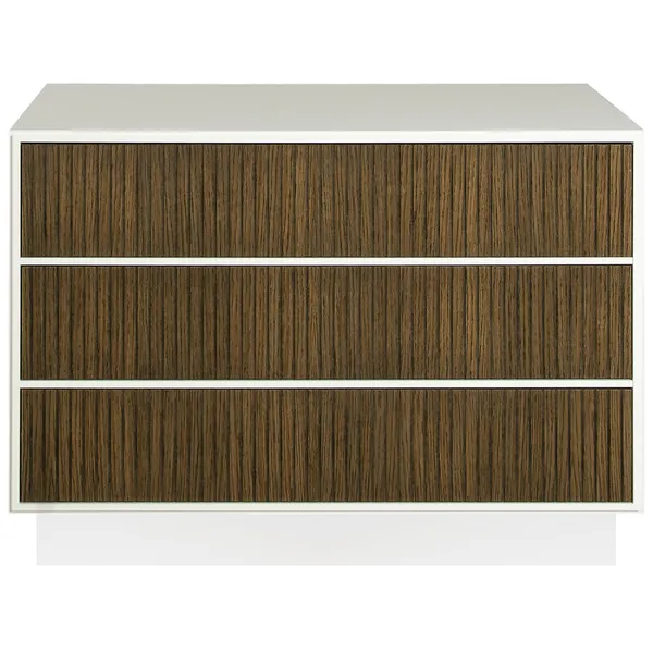 Line Burned Walnut Lipasto 3 Laatikolla Valkoinen