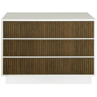 Line Burned Walnut Lipasto 3 Laatikolla Valkoinen