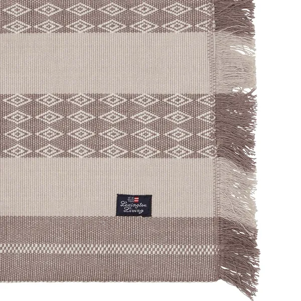 Jacquard Striped Bordstablett 40x50 cm Vit/Beige