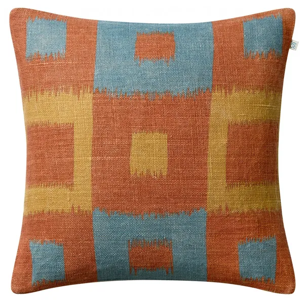 Vicky Pudebetræk 50x50 cm Apricot Orange / Heaven Blue / Khaki