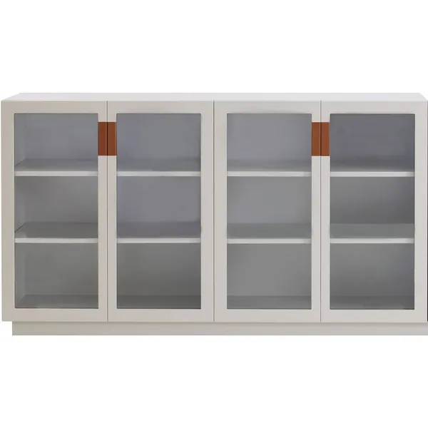 Frame 160 Medium Vitrinskåp Med Glasdörrar Dark Sand / Konjak