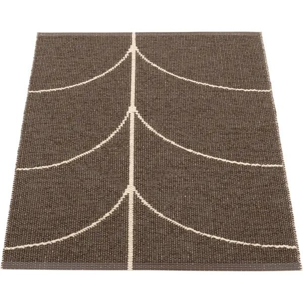 Leif Muovimatto Dark Brown / Cream 70x180 cm