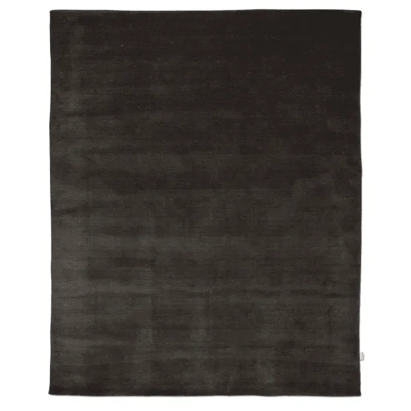 Solid Uldgulvtæppe 170x230 cm Trækulsfarvet