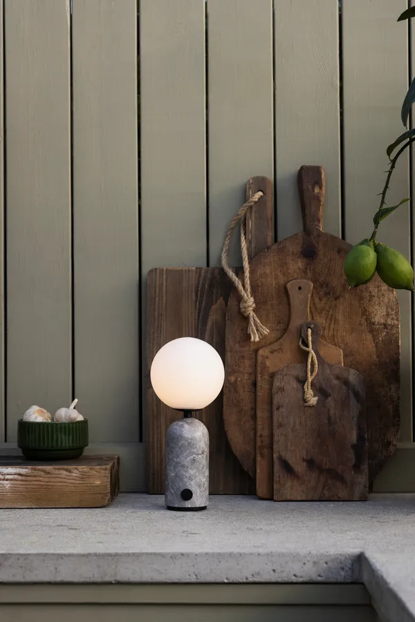 Torrano Bordslampa Portabel Grå Marmor