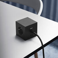 Square 1 Forlængerledning med USB-C / Magnet 18 m Stockholm Black