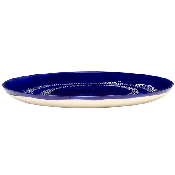 Feast Plate 265 cm Dark Blue / White Dotted