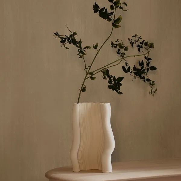 Moire Vase Offwhite 30 cm