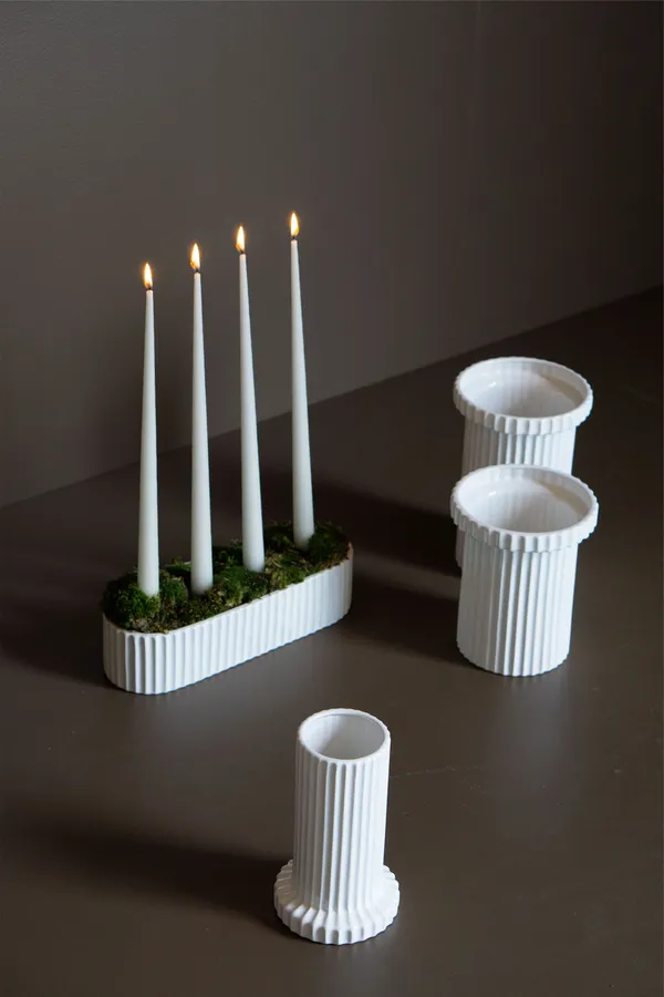 Stripe Vase Sandy Mole