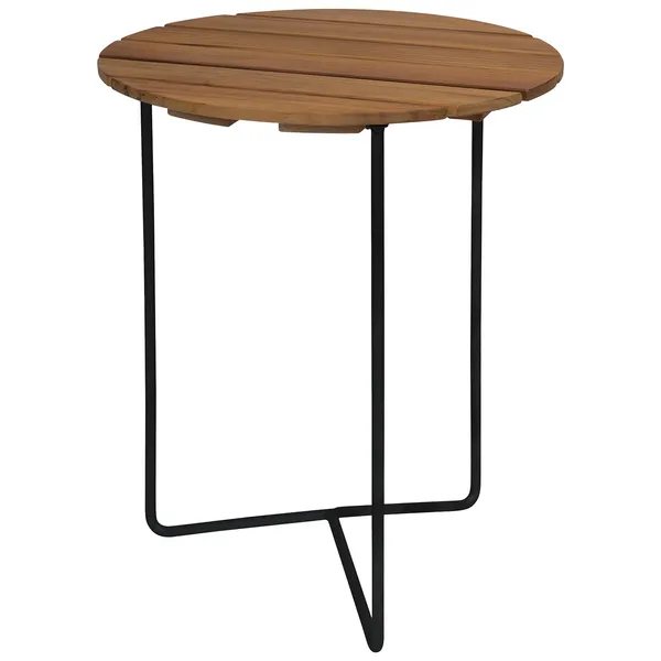 Table 6B 60 Dark red oak with black steel base