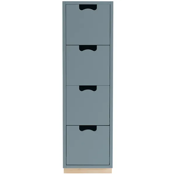 Snö J4 Chest Of Drawers Nordic Blue Base Oak