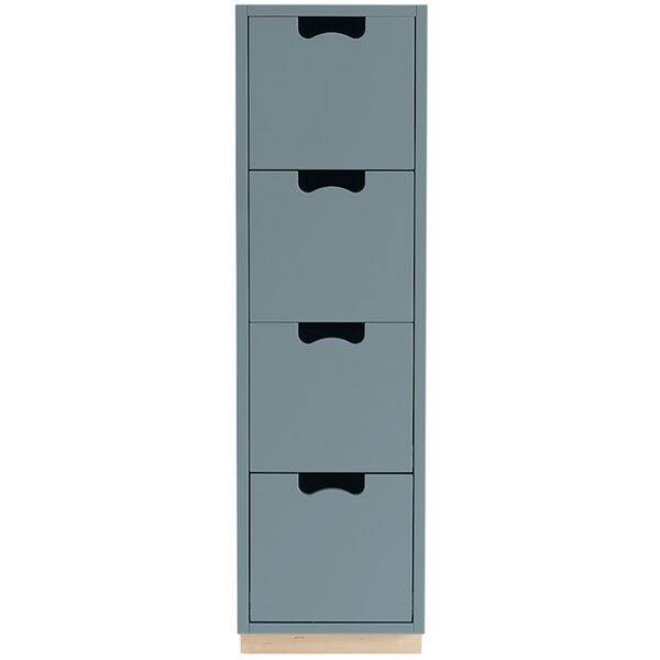 Snö J4 Chest Of Drawers Nordic Blue Base Oak