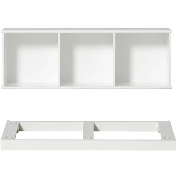 Wood Hyllenhet 3x1 Horisontal med Bas Vit