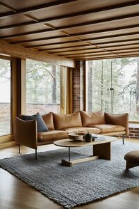 Tiki Soffa 3-Sits Svarta Ben / Skinn Vintage Cognac
