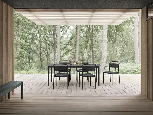 Linear Bord Stål 75x200 cm Antracitgråt
