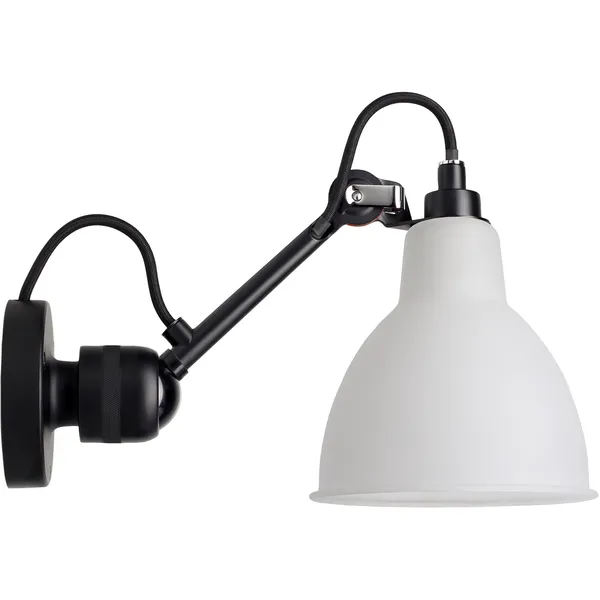 La Lampe Gras N°304 Vegglampe med Bryter Svart / Frostet Glass