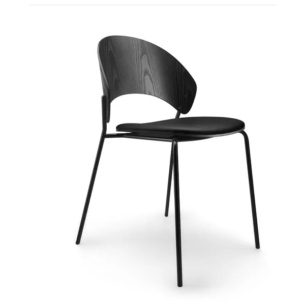 Dosina Stol Svart Eik / Sort Skinn