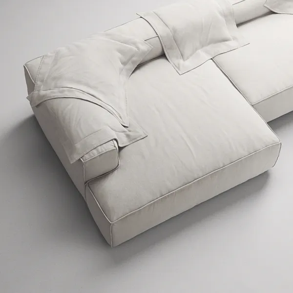 Grand 5-Personers Sofa chaiselong Venstre Moon White