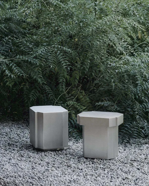 Funki Taburet 01 40x46 cm Brushed Aluminium