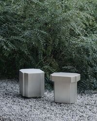 Funki Taburet 01 40x46 cm Brushed Aluminium