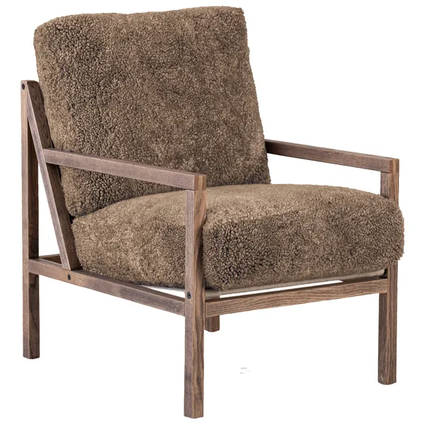 Seventy Five Wood Lænestol Røget Eg / Fåreskind Sahara
