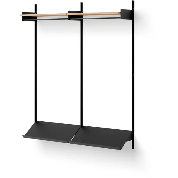 Wardrobe 2 Hylle Sort / Eik