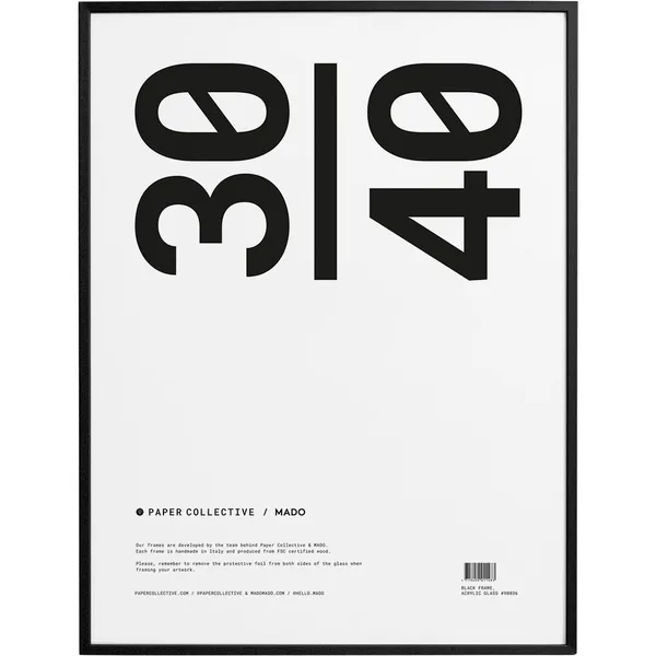 Ramme Sort / Akrylglas 70x100 cm