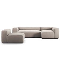 Grand 4-Seter Sofa Divan Høyre med Lenestol Sandshell Beige