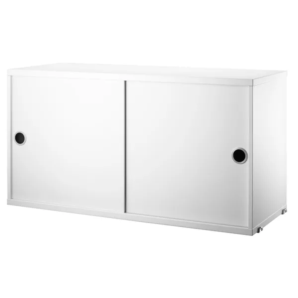 String Skab med Skydedøre 30x78 cm Hvidt