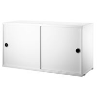 String Skab med Skydedøre 30x78 cm Hvidt