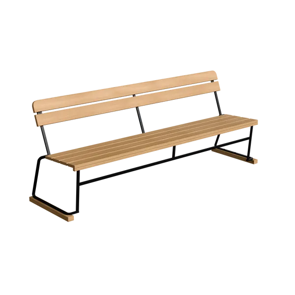 Sofa 5 204 cm Olieret Eg / Sort Stål