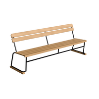 Sofa 5 204 cm Olieret Eg / Sort Stål