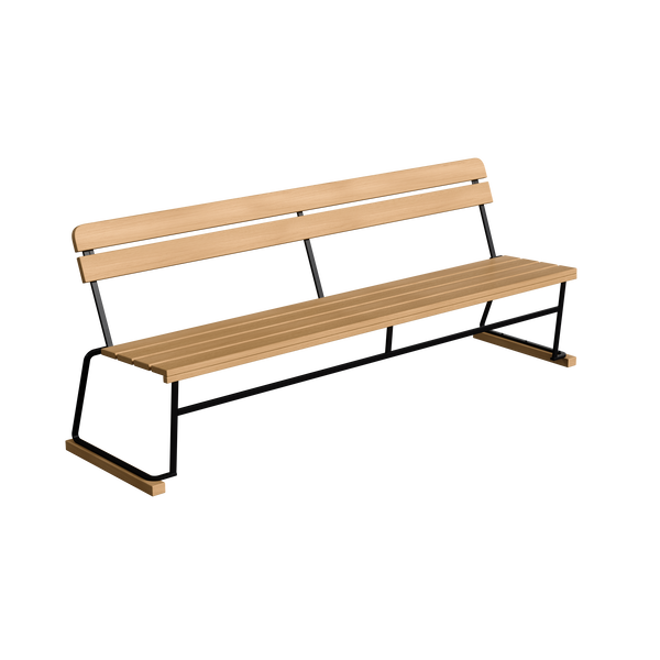 Sofa 5 204 cm Olieret Eg / Sort Stål