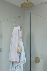 Retro Badehåndklæde 70x133 cm Lyseblåt