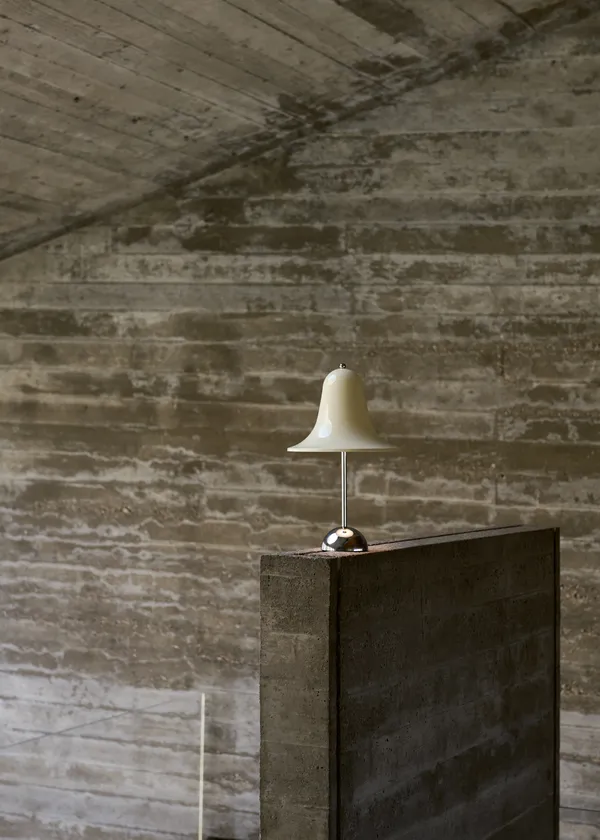 Pantop Bordlampe Bærbar Ø18 Krom / Cream White