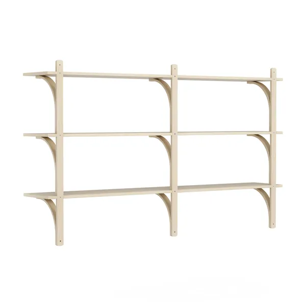 Levi Wall Shelf 180 cm Medium Aluminium / Naturlack Ash