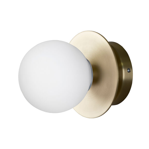 Art Deco Seinä-Kattovalaisin Brushed Brass / Valkoinen