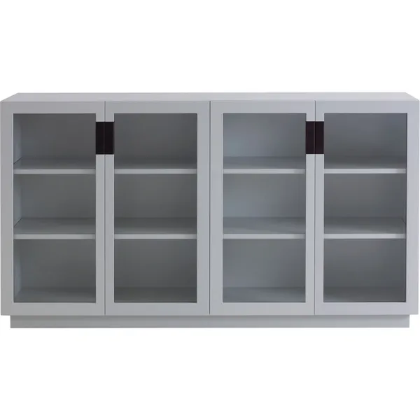 Frame 160 Medium Vitrineskab Med Glasdøre Lysegråt / Sort