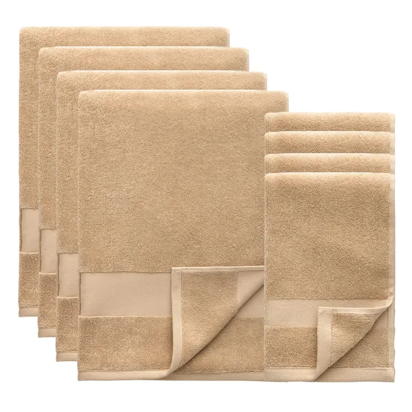 Alva Handduksset 50x70 + 70x140 cm 8-pack Sand