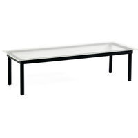 Kofi Sofabord 140x50 cm Sort Vandbaseret Lakeret Eg / Riflet Glas