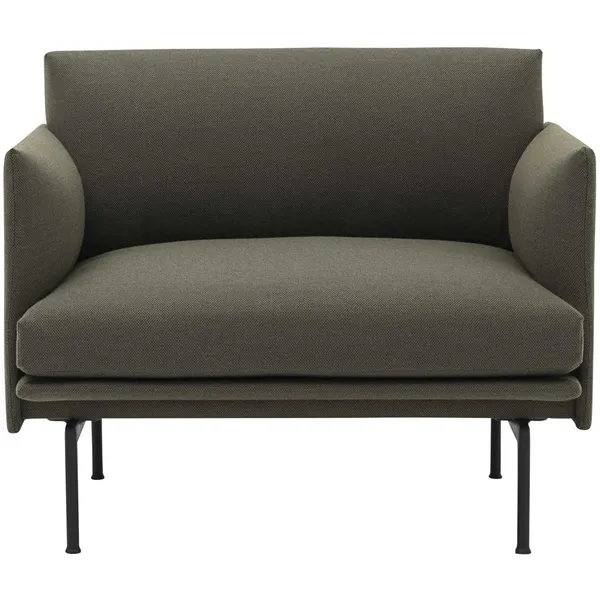 Outline Lenestol Sort Aluminium / Refine Leather Cognac