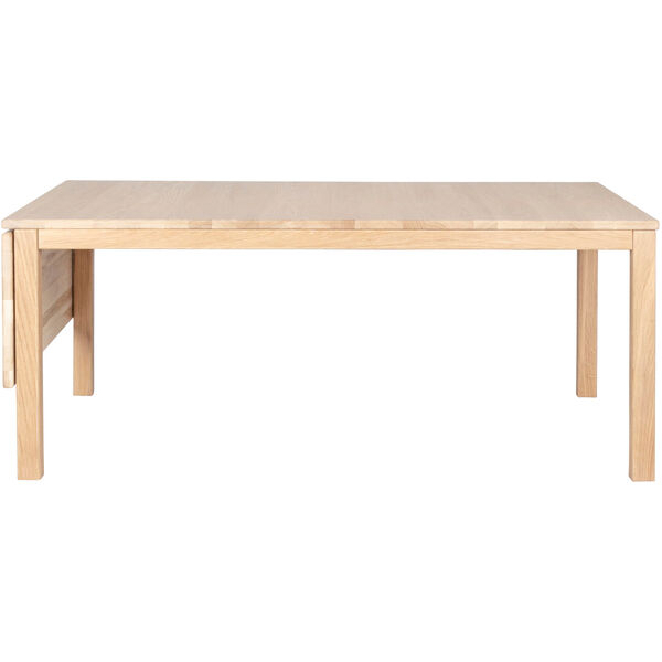 Klassik 6C Sofabord med Foldeplade & Skuffe 85x130 cm Hvidolieret Egetræ