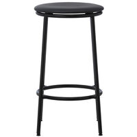 Circa Barstool 65 cm Black Steel Barstol Skum Black Leather